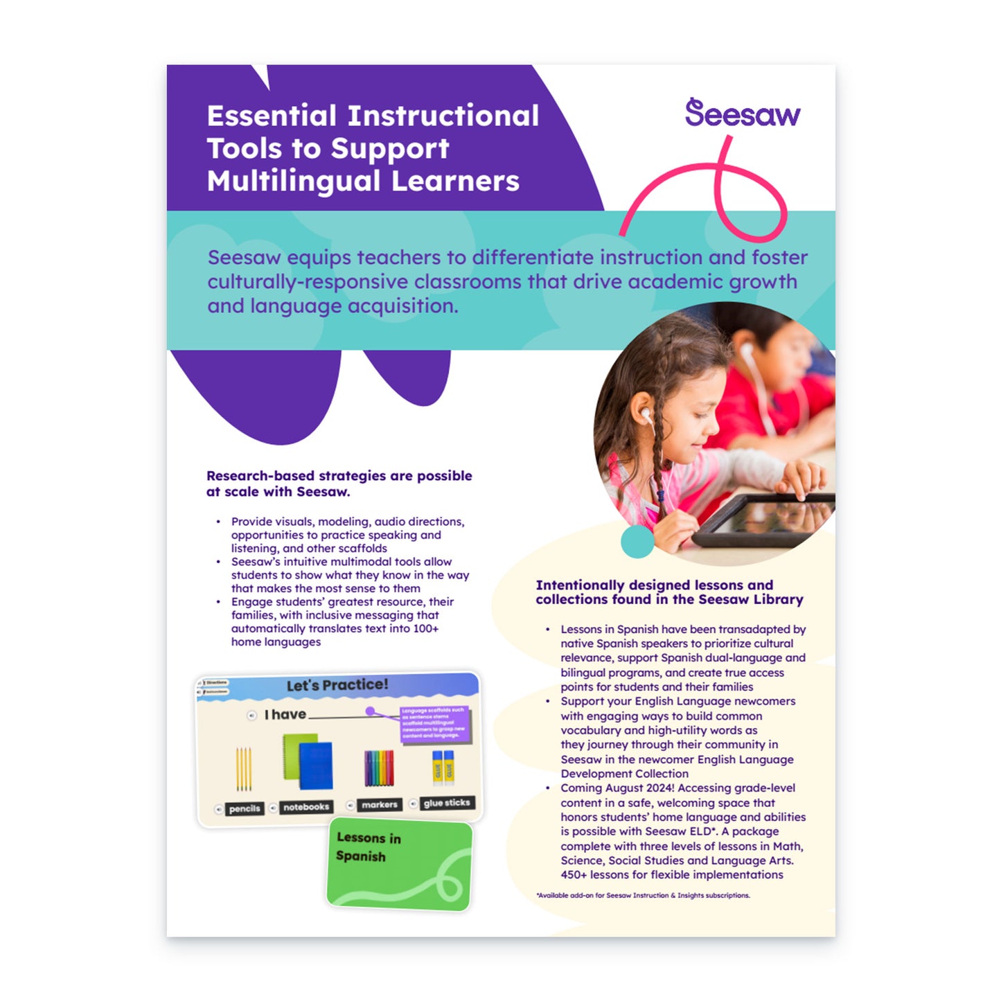 Data Sheets - Essential Instructional Tools to Support Multilingual Learners